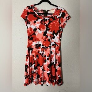 Michele Red and Black Flutter Sleeve Sundress floral